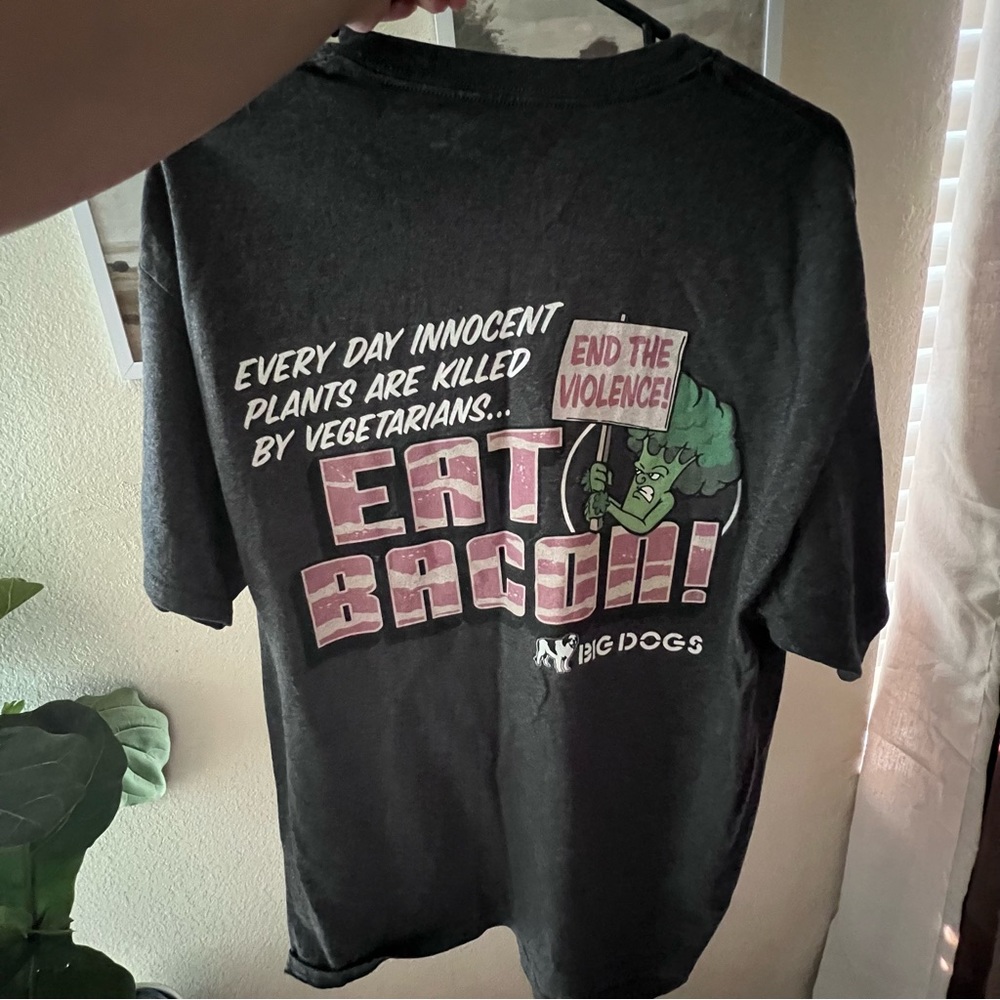 Big Dogs Large Eat Bacon Tee Shirt